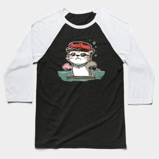 Cat with Sunglasses and Hat Baseball T-Shirt